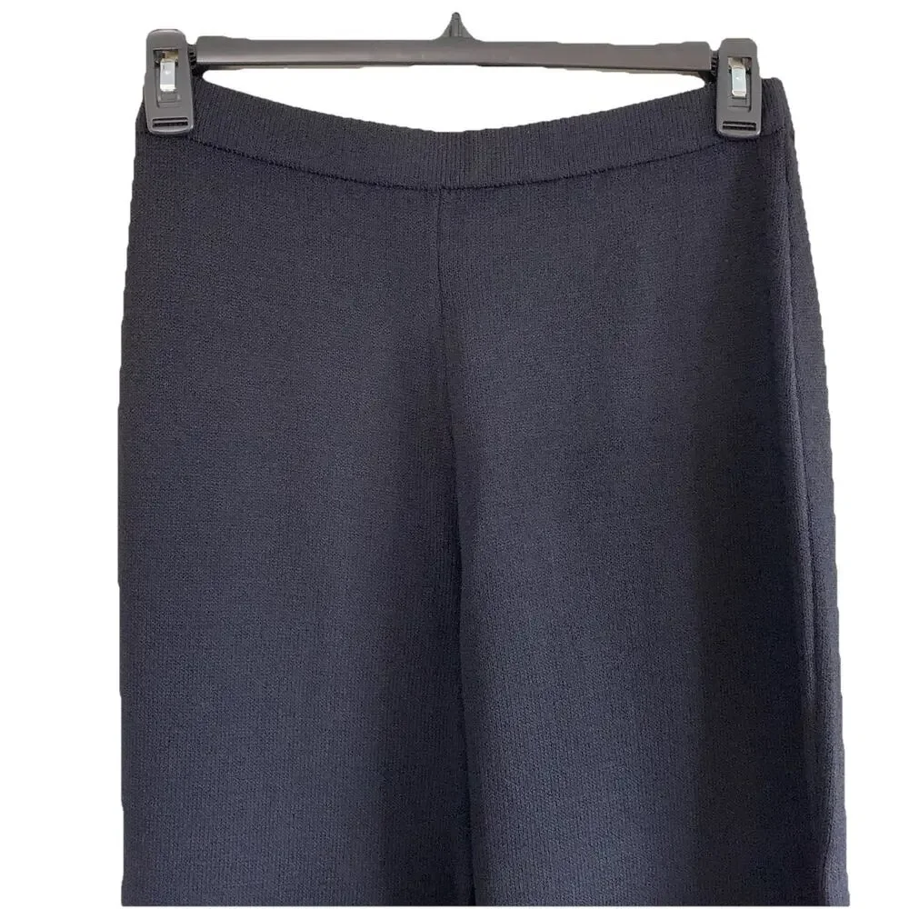 St. John Collection Santana Knit Flat Front Pants SP 07 GRP 1 Black Size 10 - Picture 3 of 12